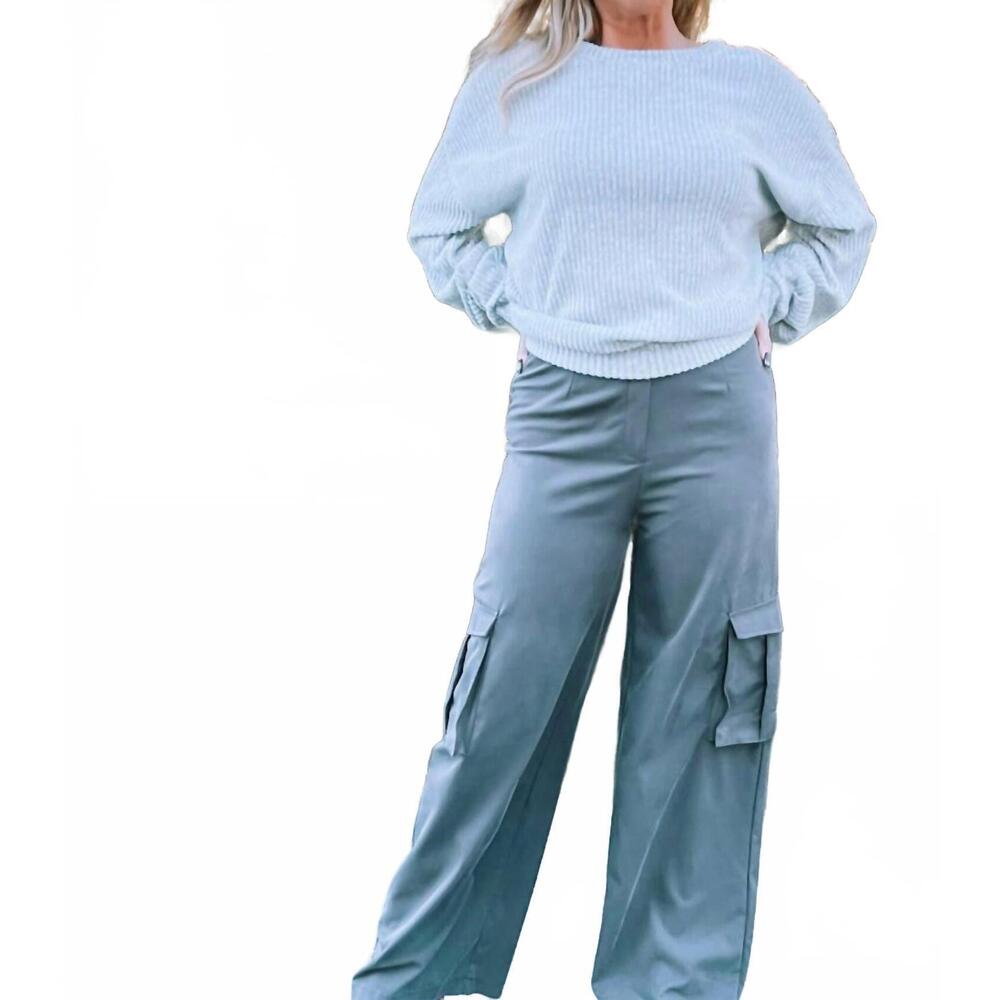 NEW CRESCENT cargo straight leg pant in charcoal